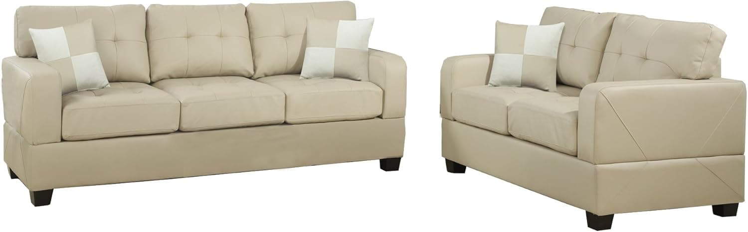 BOBKONA Toni Sofa and Loveseat, Khaki