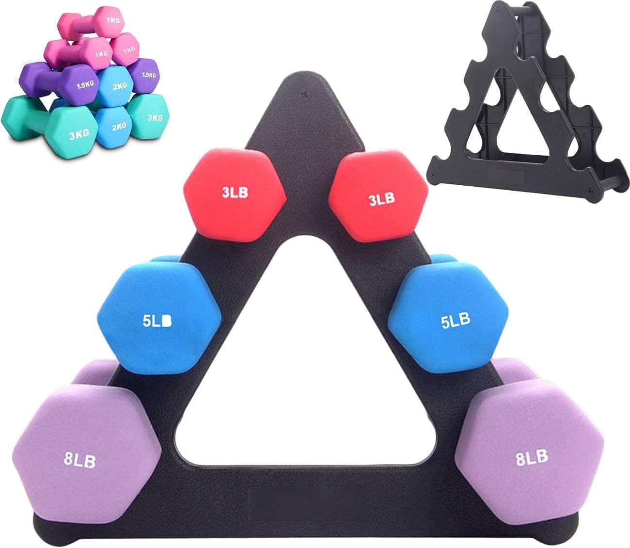 FFHH Dumbbell Rack Three-Layer Storage Rack, Durable and wear-Resistant, can accommodate Three Pairs of Dumbbells, Saving Space, Suitable for Home Fitness use