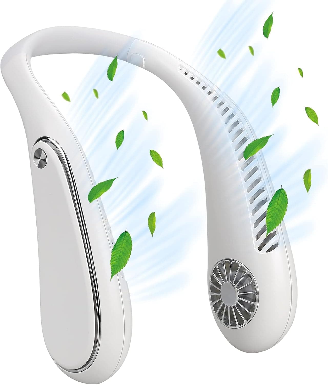 Rexspt Bladeless Neck Fan,Portable Hand Free Wearable Neck Fan | USB Rechargeable Personal Fan with 3 Wind Speed Adjustable, 48 Air Outlet, 360°Cooling Hanging Quiet Fan for Traveling,Sports,Office