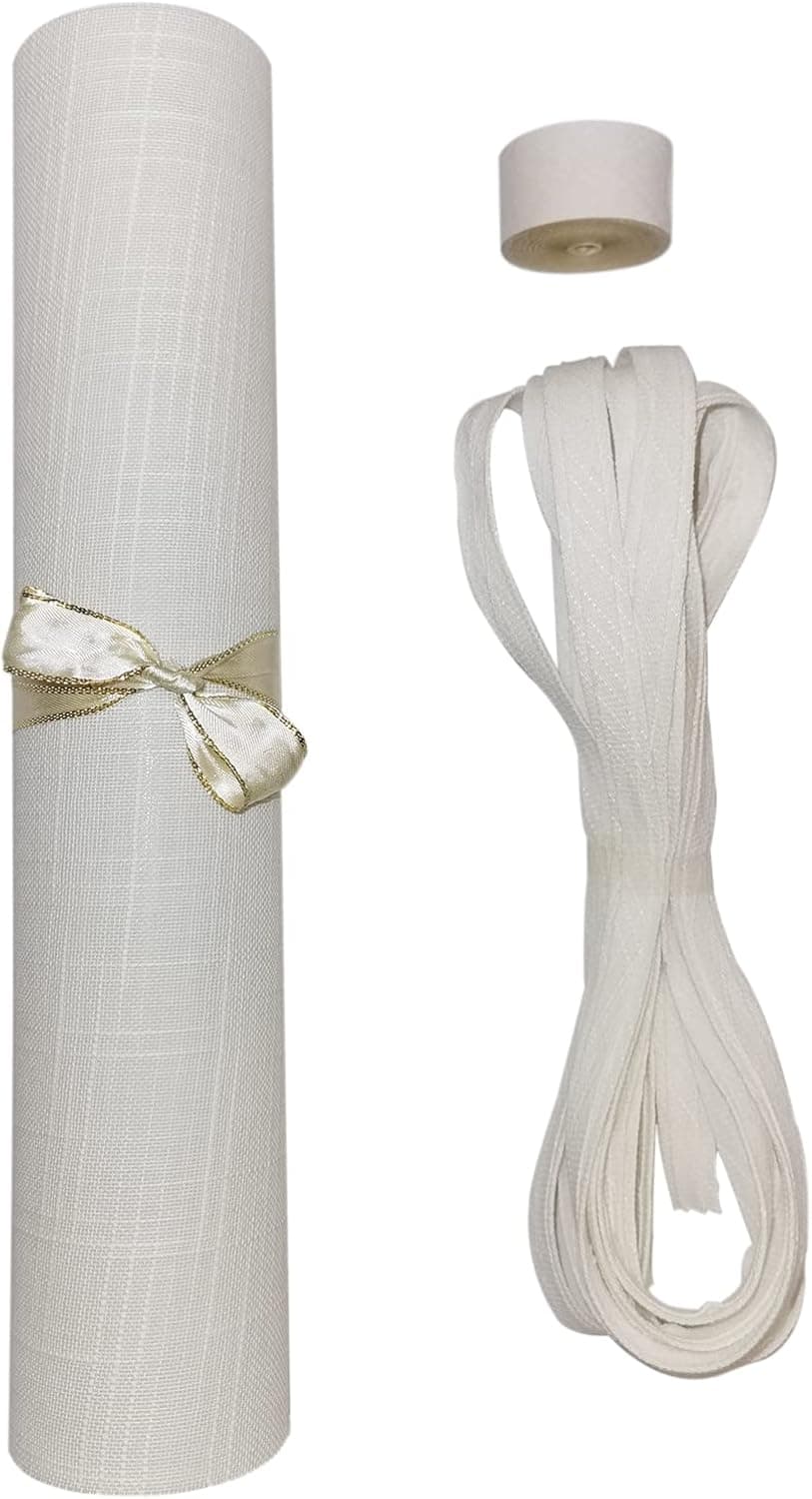 Lampshade Material Styrene White Linen Fabric Sheet Used to Make DIY Lampshade Pre-Cut Length - 14inch High X 64inch Wide This Size is Suitable for the Lampshade of Table Lamp and Floor Lamp