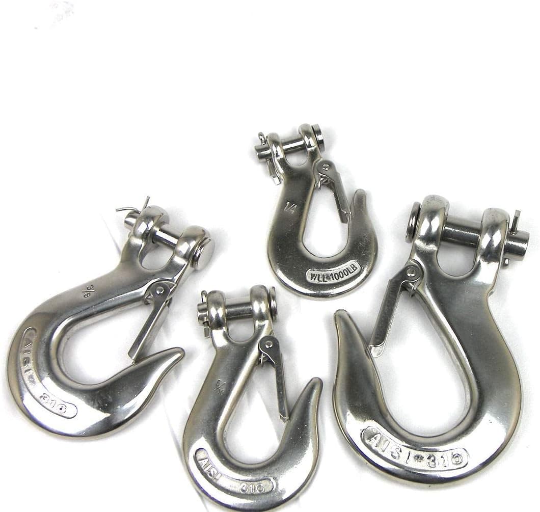 SAFELAND Stainless Steel T316 Clevis Slip Hook with Latch - 1/4"