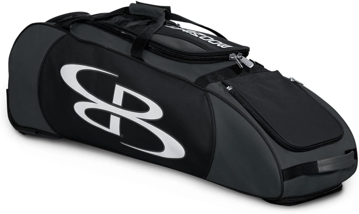 Boombah Spartan Rolling Baseball/Softball Bat Bag - 38" x 12-1/2" x 12" - Holds 4 Bats and Much More