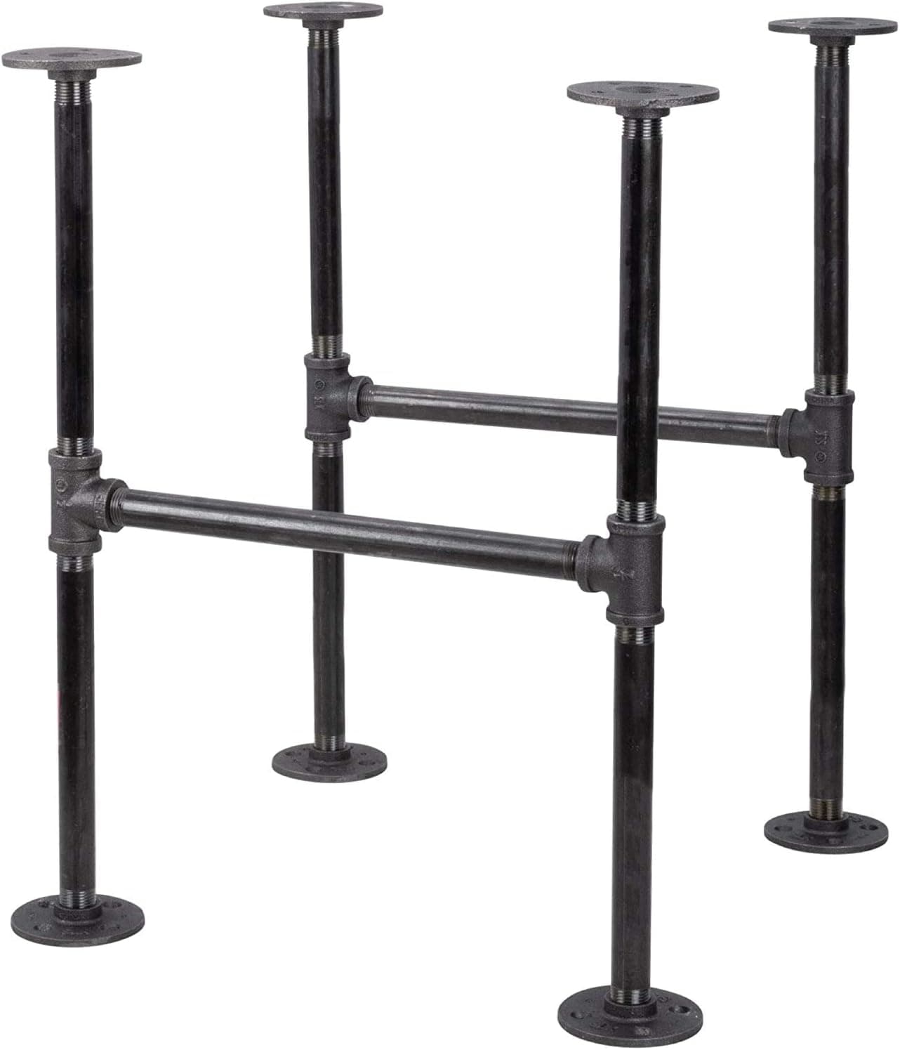 Ironwerks Designs Industrial Iron Table Leg Set, Black/Gray Steel Rustic Metal Pipes for Custom DIY Tables