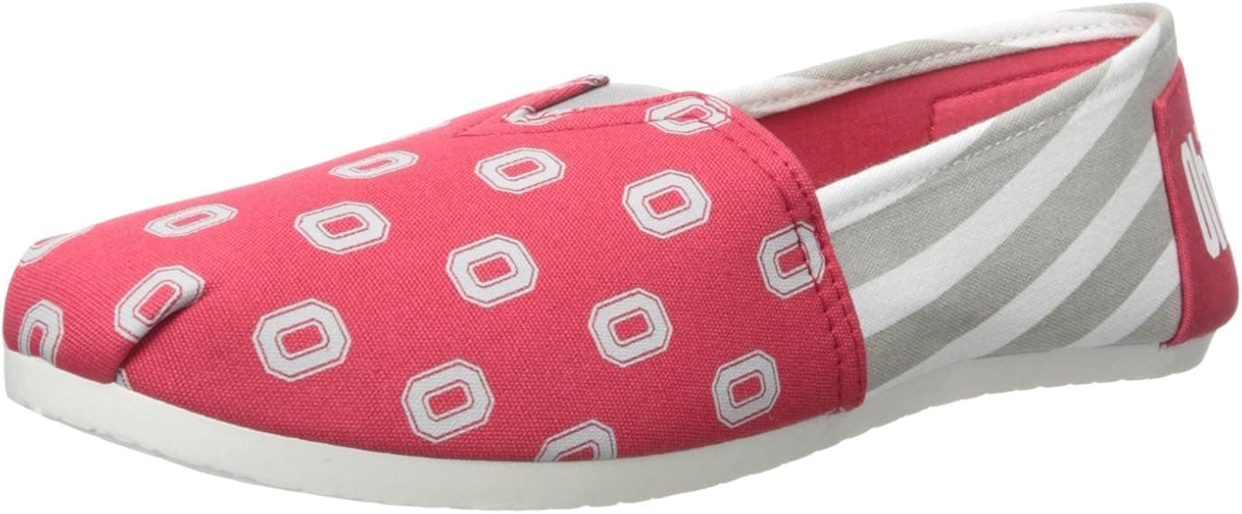 Ohio State Buckeyes NCAA Womens Stripe Canvas Shoes - L