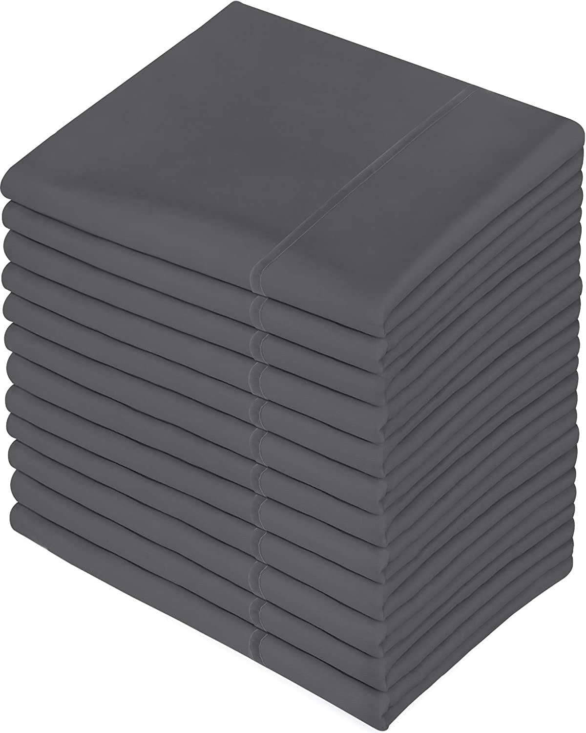 Utopia Bedding Queen Pillowcases - 12 Pack - Bulk Pillowcase Set - Envelope Closure - Soft Brushed Microfiber Fabric - Shrinkage and Fade Resistant Pillow Covers (Queen, Dark Grey)