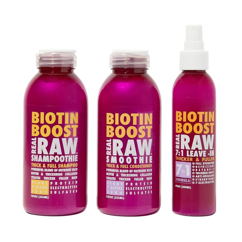 Real Raw Biotin Shampoo, Conditioner & Leave In Treatment Kit