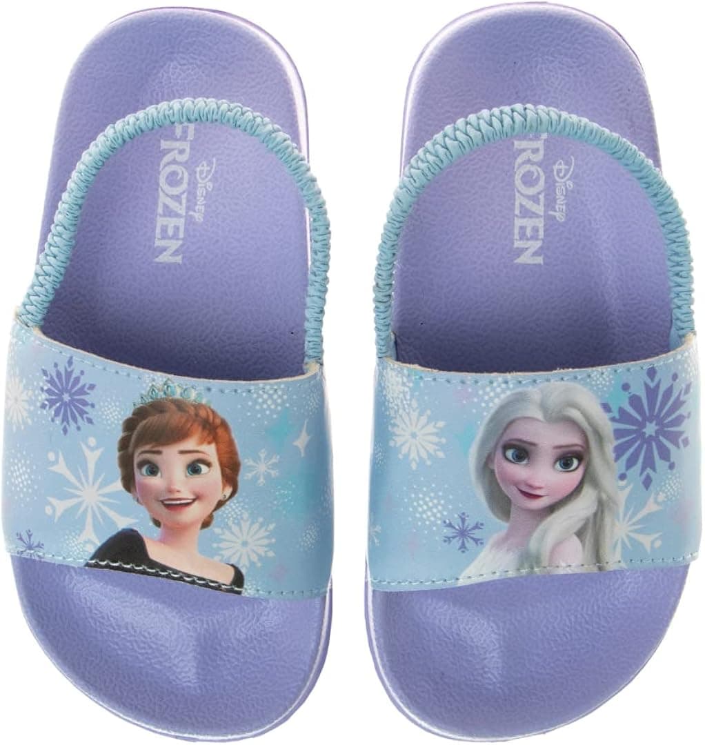 Disney Minnie Mouse, Encanto, Mickey, Lightning McQueen, Frozen Elsa Anna Girl Slides - Summer Sandal kids water pool shoes - Beach Backstrap Open Toe Outdoor Character Slip-on (Toddler/Little Kid)