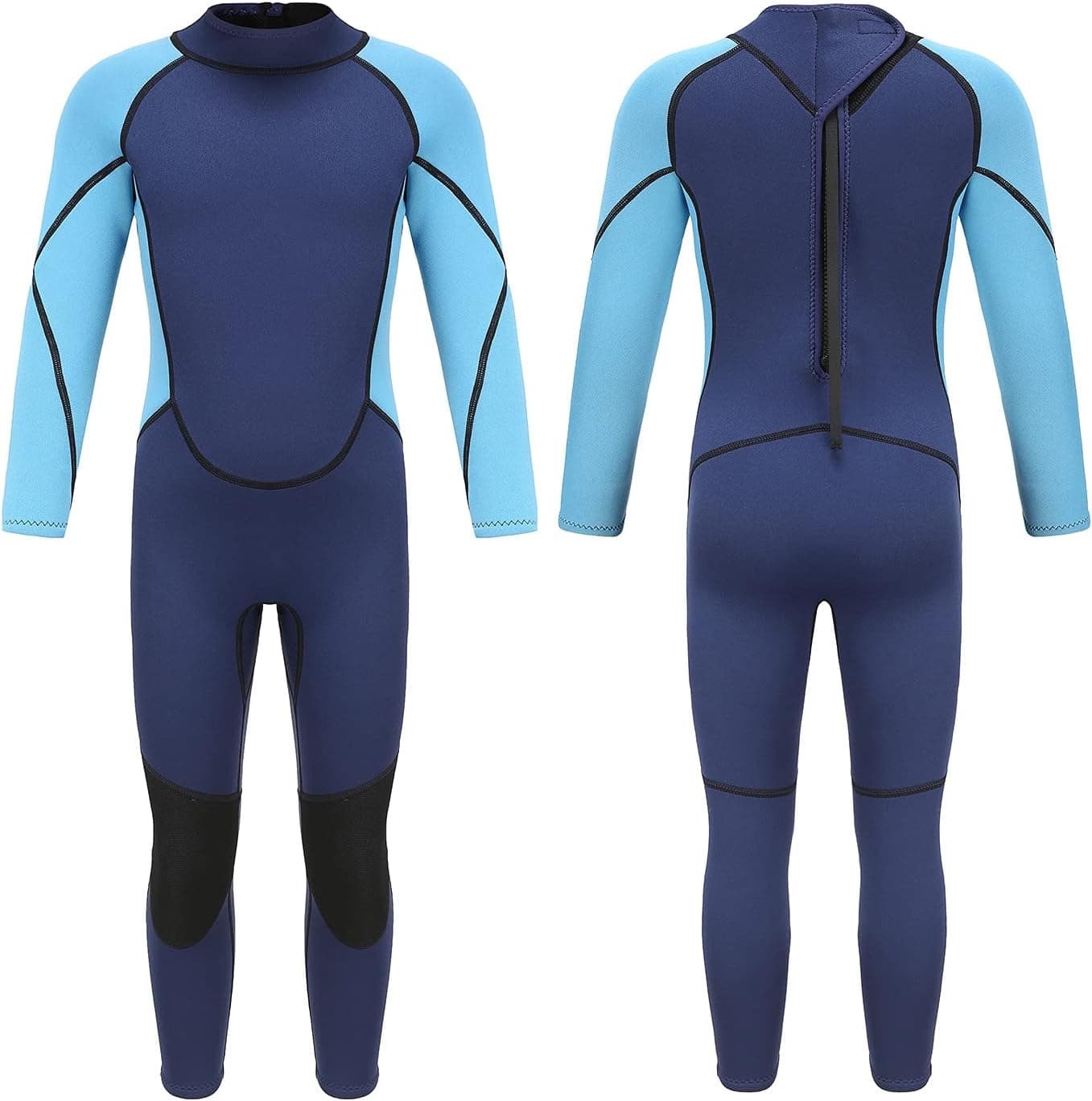 BIHAIWUYIN Kids Wetsuit 2.5mm Neoprene Long Sleeve Thermal Swimsuit One Piece UV Protection Rash Guard for Boys Youth Toddler Child Swimming Diving Surfing