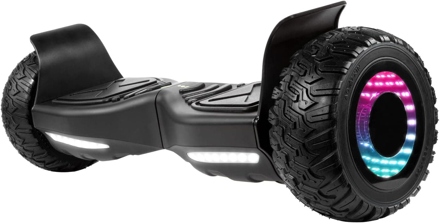 XPRIT 8.5'' All Terrain Off-Road Adult Electric Hoverboard w/Bluetooth Speaker, 6MPH Top Speed, 6 Miles Range LED Lights, UL2272 Certified