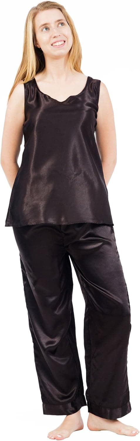 Women's Satin PJ Set with Cami Top