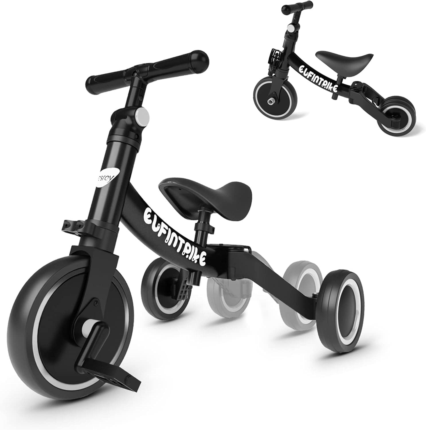besrey 5 in 1 Toddler Bike for 10 Month to 4 Years Old Kids, Toddler Tricycle Kids Trikes Tricycle, Gift & Toys for Boy & Girl, Balance Training, Removable Pedals