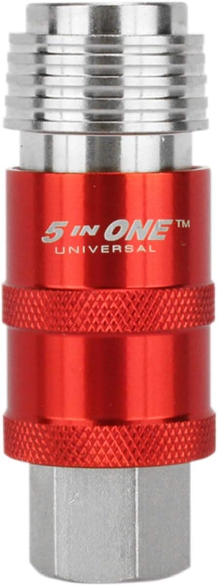 Milton 5 In ONE S-1752 Universal Safety Exhaust Quick-Connect Industrial Coupler, 1/4" Body 3/8" FNPT