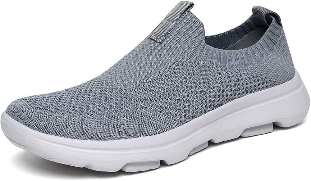 poemlady Men's Casual Slip on Walking Loafer Shoes -Mesh Tennis Work Sneakers