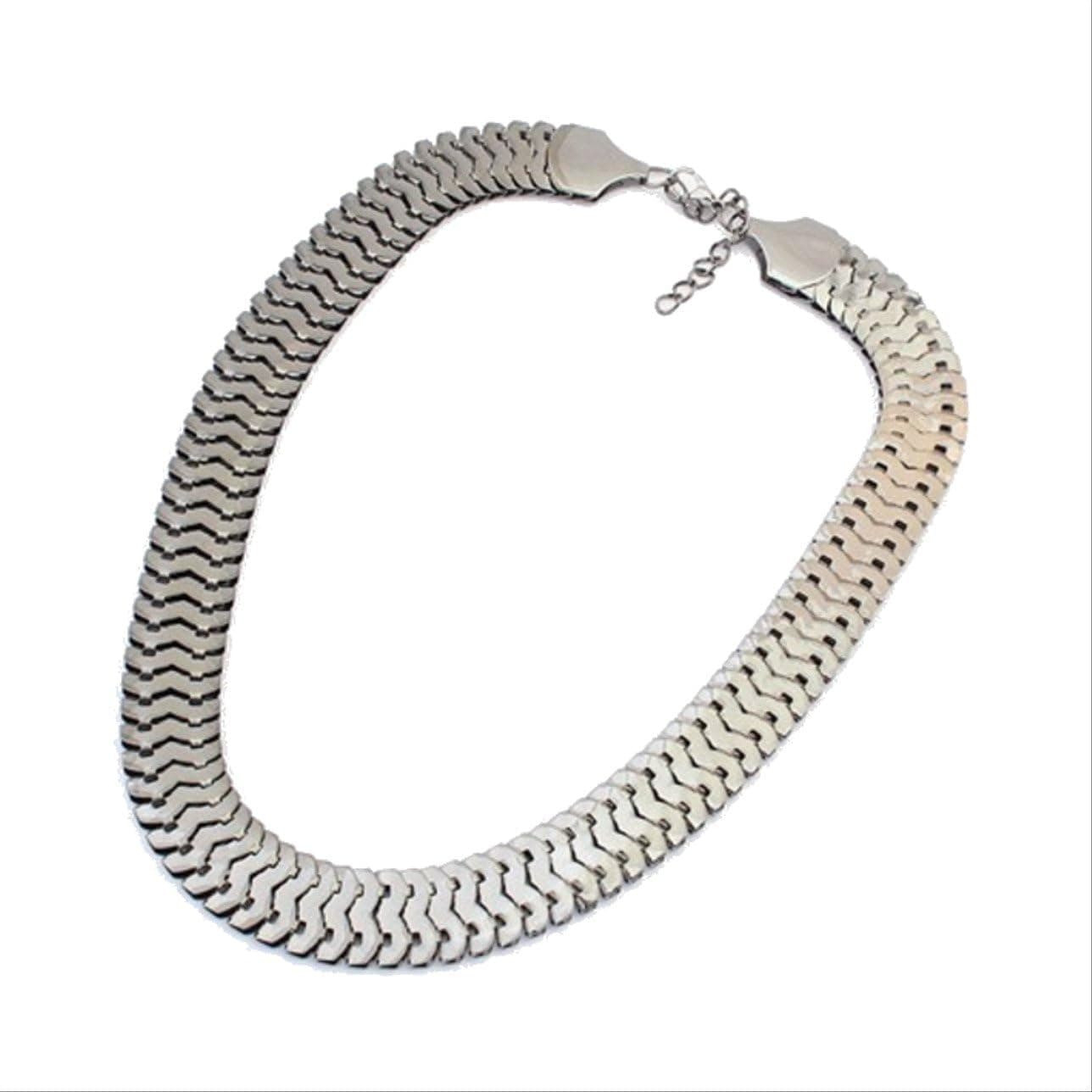 STAYJOY Stainless Steel 4mm Herringbone Chain Fashion Choker Necklace 18" X 0.61" with 2" Extender