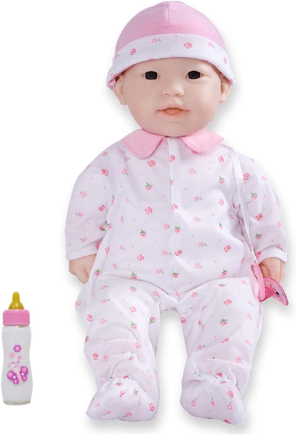 JC Toys Asian 16-inch Medium Soft Body Baby Doll La Baby | Washable |Removable Pink Outfit w/Hat and Pacifier | for Children 12 Months +, Asian Pink