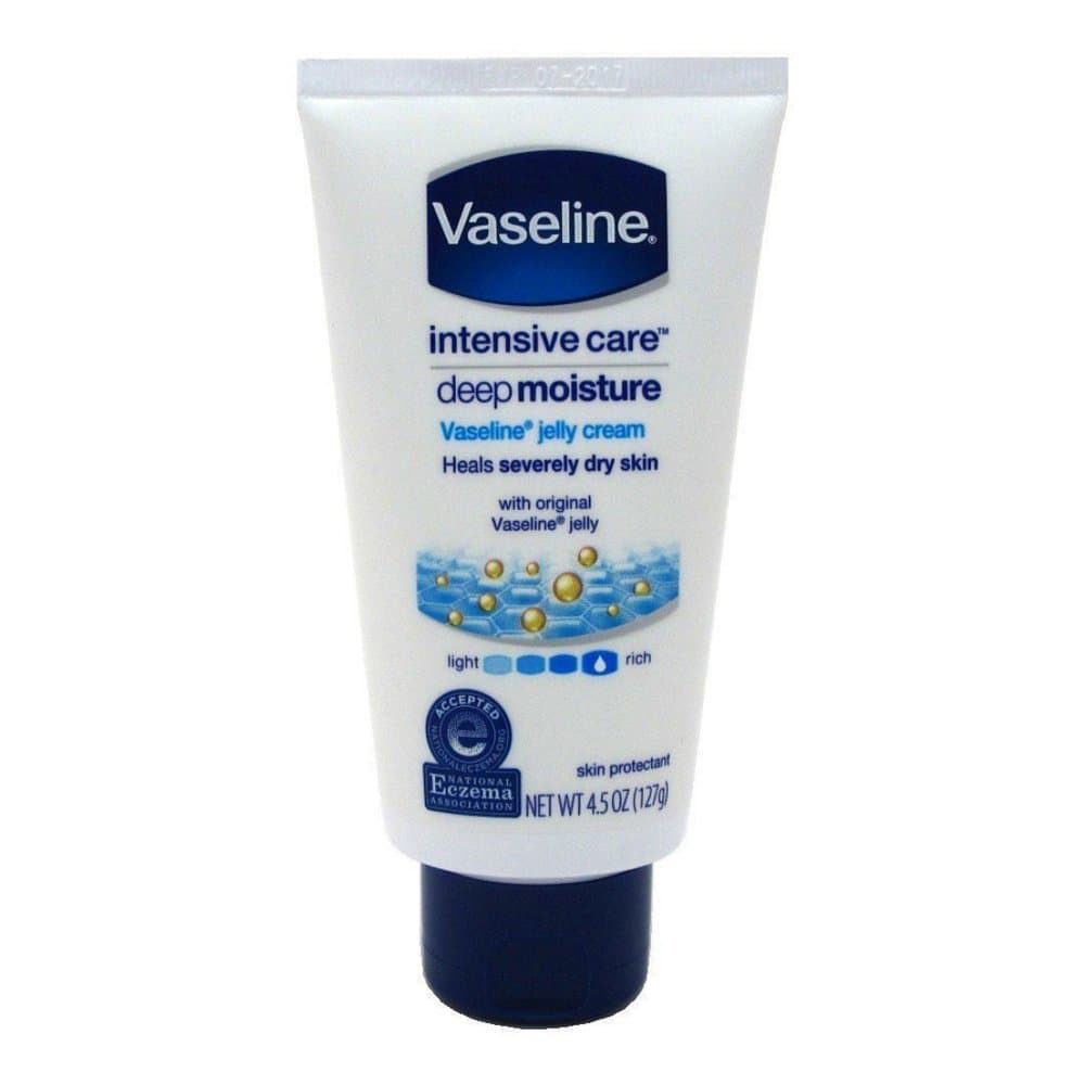 Vaseline Petroleum Jelly Cream, Deep Moisture, 4.5 Ounce (Pack of 4)
