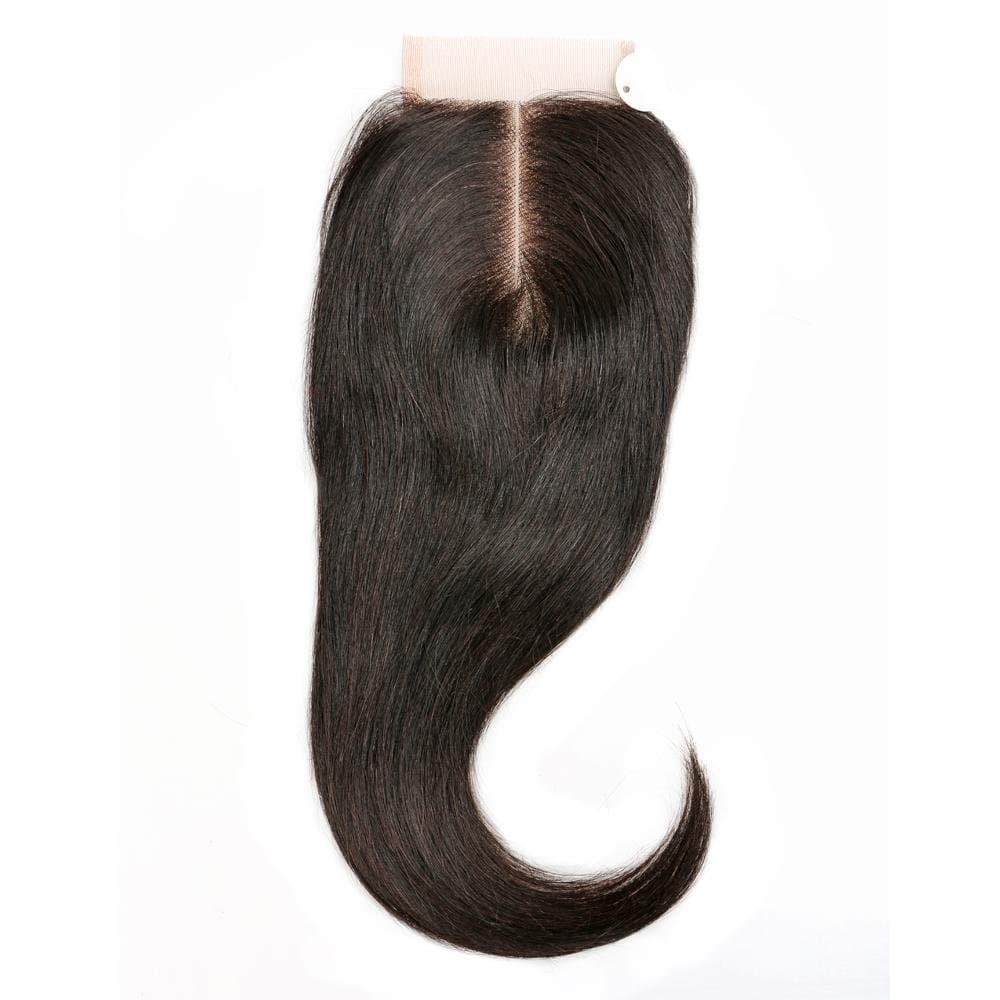 BLISSHAIR Lace Closure Virgin Brazilian hair Straight Wave 3.5"X4" Middle Part 10inch