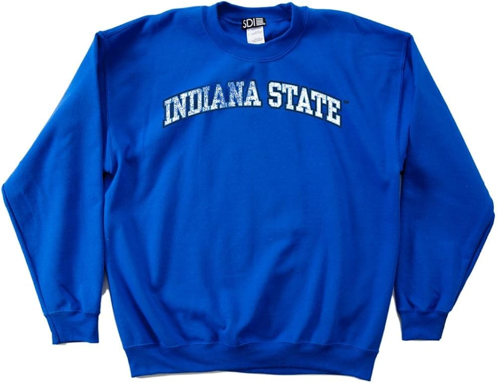 NCAA Indiana State Sycamores 50/50 Blended 8-Ounce Vintage Arch Crewneck Sweatshirt