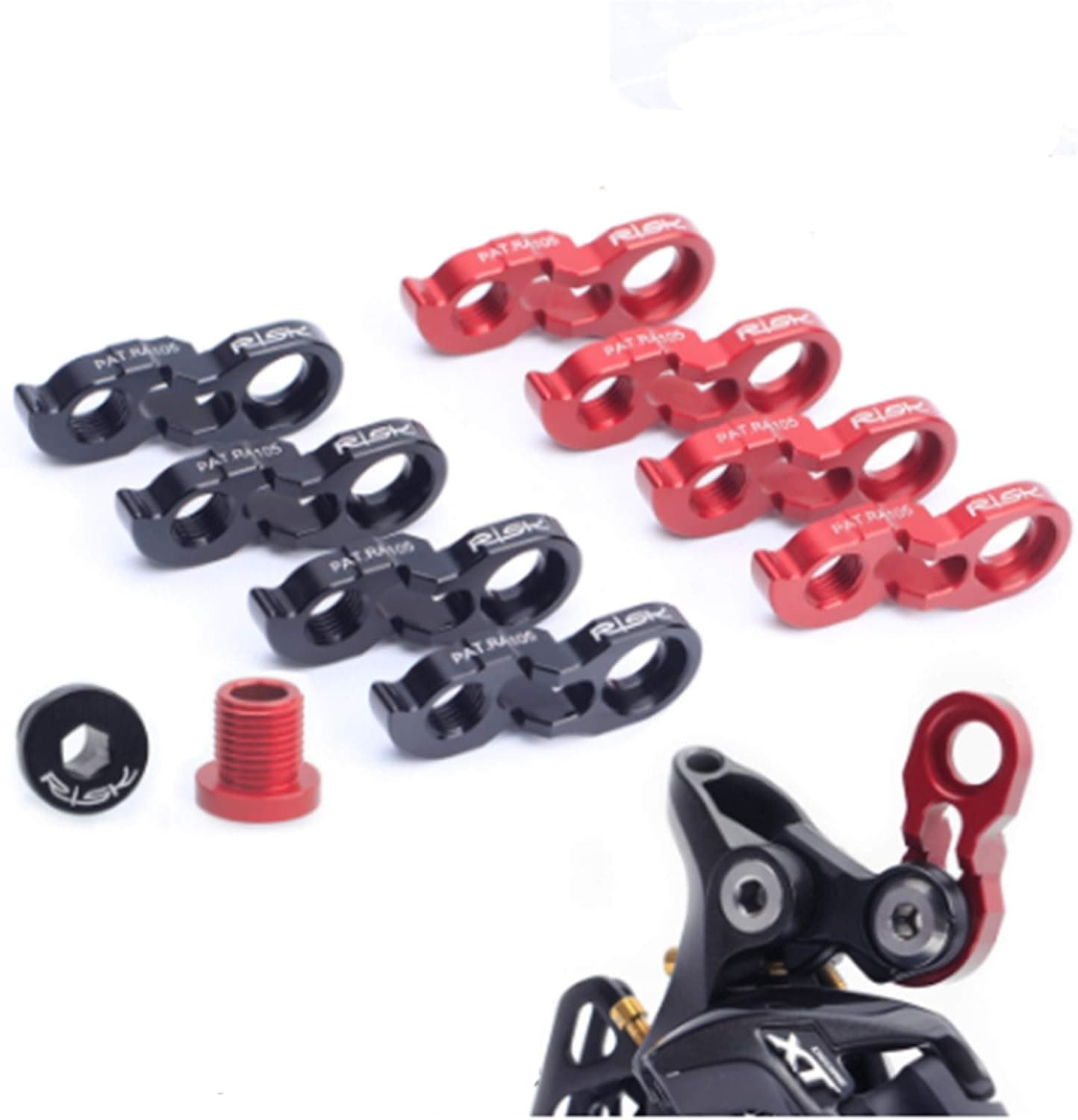 Extra Long MTB Road Bike Rear Derailleur Hanger Extender with M10 Screws Derailleur Hanger fit 34-52T Flywheel Aluminum Frame Hanger Extender Kit 11g Black Red