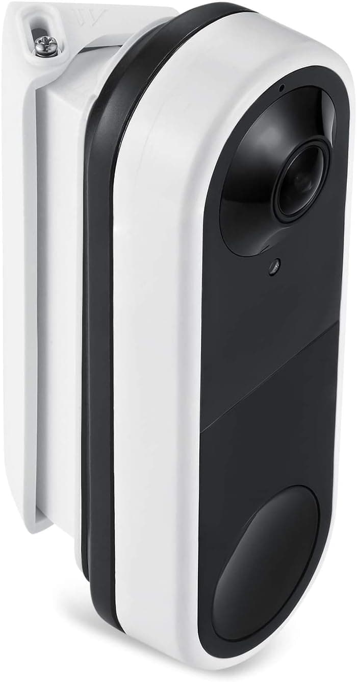 Wasserstein 30° - 55° Horizontal Wedge Wall Mount Compatible with Arlo Essential Wired Video Doorbell - Flexible Mounting Options (White) (NOT Compatible with Essential Arlo Doorbell Wire-Free)