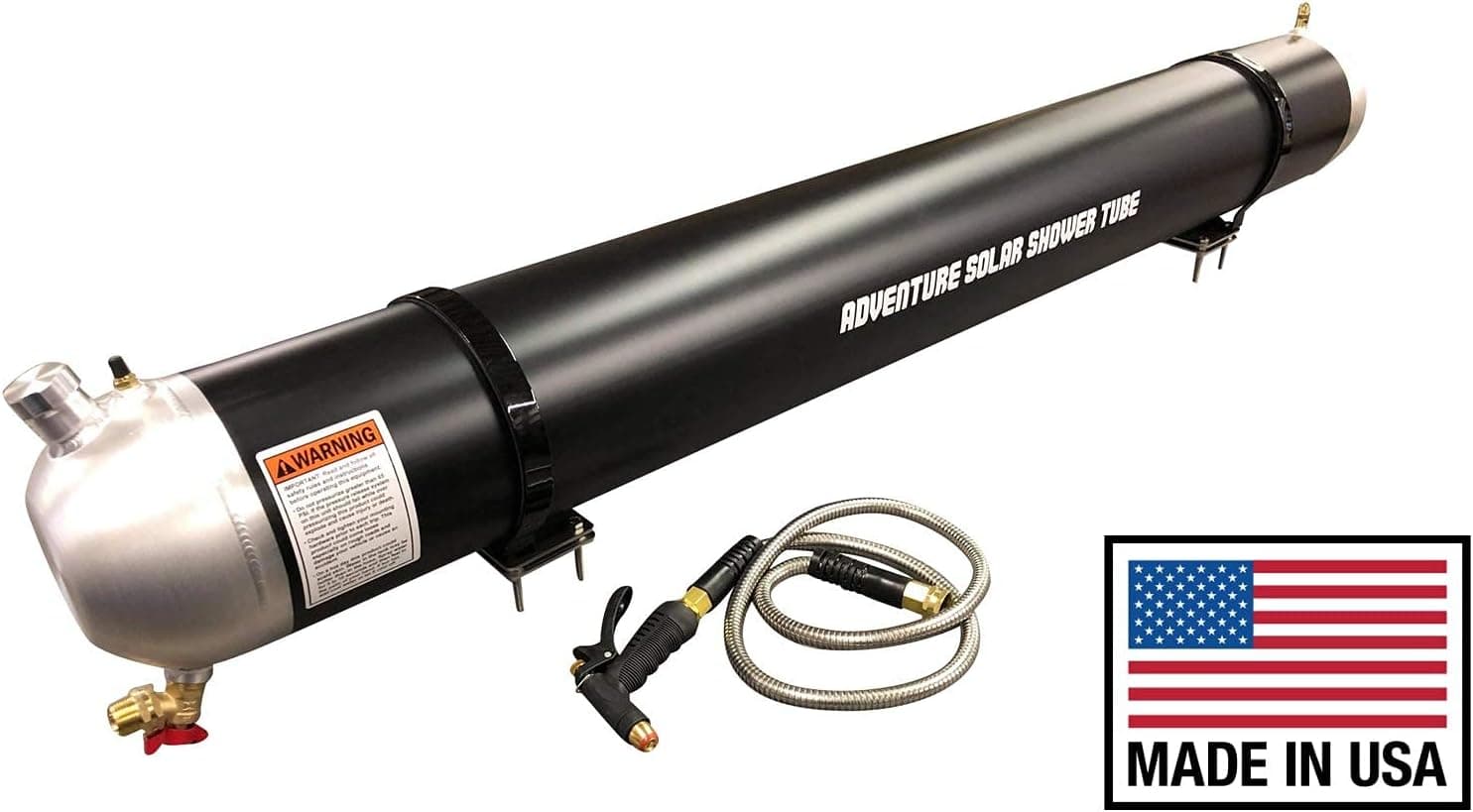 Spartan Motorsport Adventure Solar Shower Tube - Pressurized- 8 Gal Portable Shower Roof Rack Tent