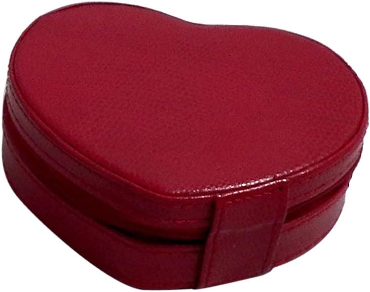 Heart Shaped Travel Jewelry Storage, Red