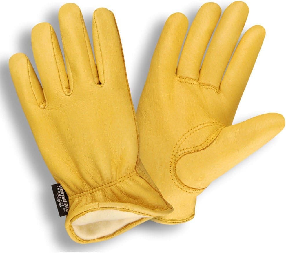 Cordova 90505 Premium Grain Deerskin Driver Gloves, Thinsulate Lined, Shirred Elastic Back, Keystone Thumb, 2X-Large, 12-Pack
