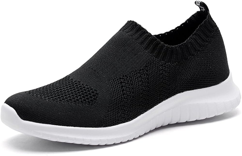 TIOSEBON Women's Walking Sock Shoes Elastic Knit Lightweight Slip on Breathable Yoga Sneakers
