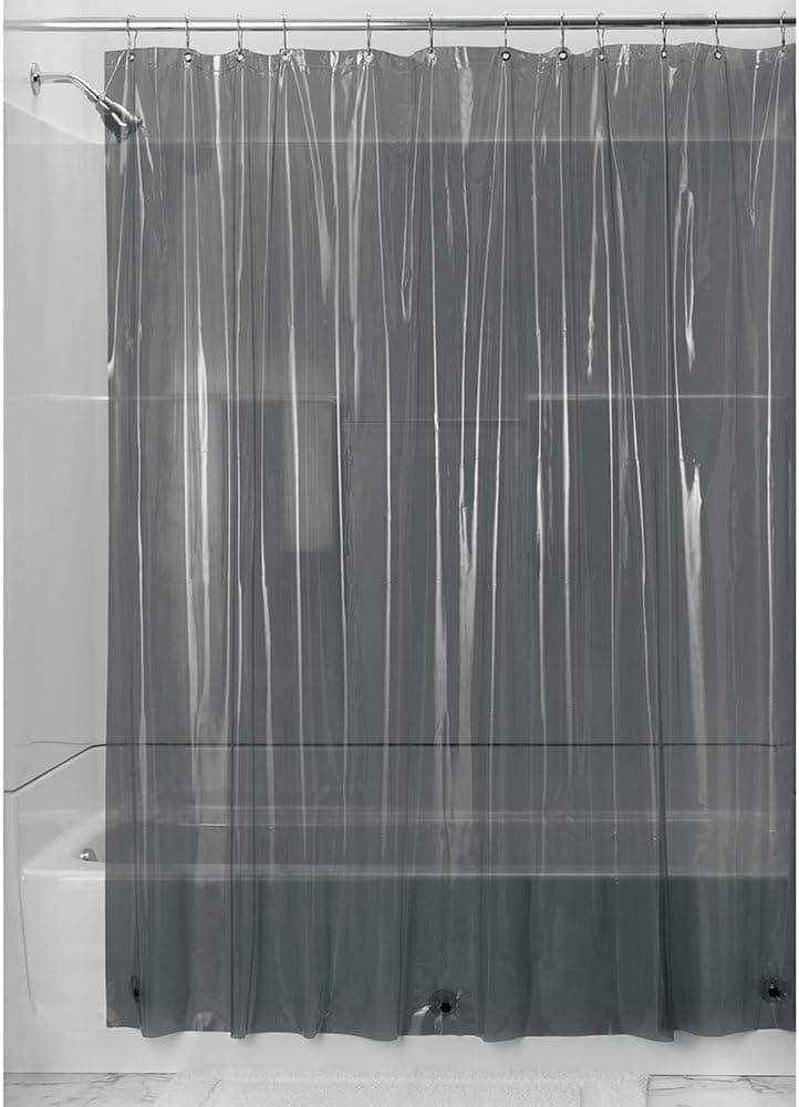 InterDesign Vinyl 4.8 Gauge Shower Liner, Stall 54 x 78, Smoke