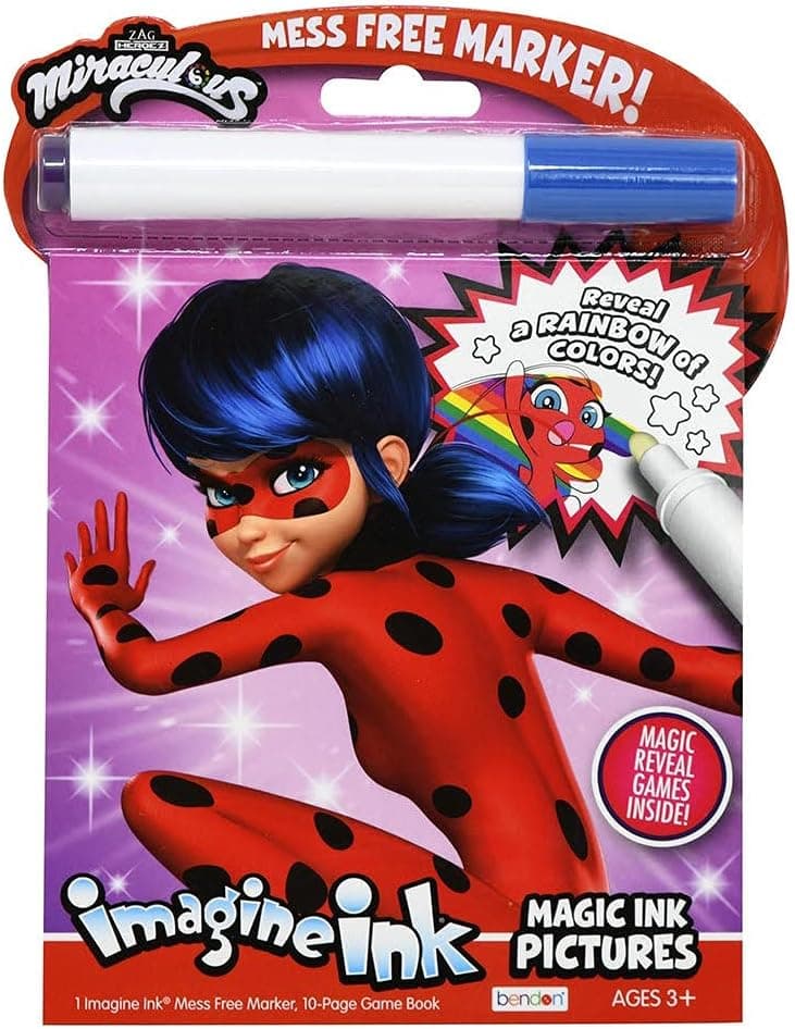 Bendon Miraculous Imagine Ink Magic Ink Pictures and Game Book with Mess Free Marker