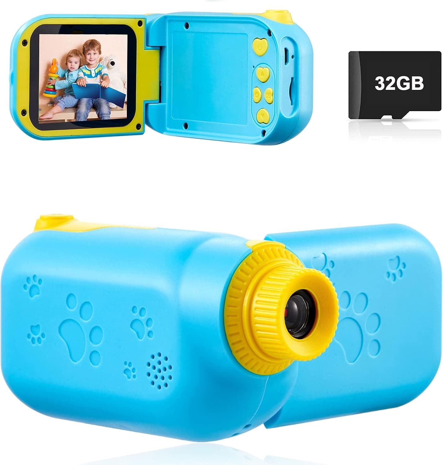 Kids-Camcorder Digital Video Camera Children-DV - Christmas Birthday Gifts for Age 3 4 5 6 7 8 9 , Kids Portable Sport DV for Toddler Toy with 32GB SD Card & 2.4" Screen-Blue