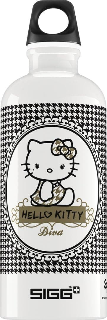 Sigg Hello Kitty Pepita Diva Water Bottle, 0.6-Liter, White/Black