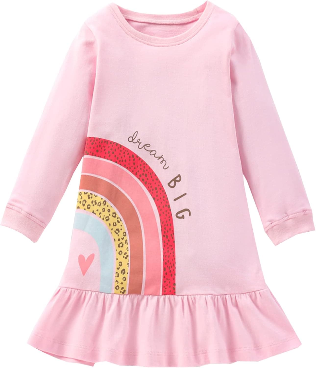 Frogwill Winter Toddler Girls Rainbow Pencils Sweatshirt Dress Long Sleeve Outfit