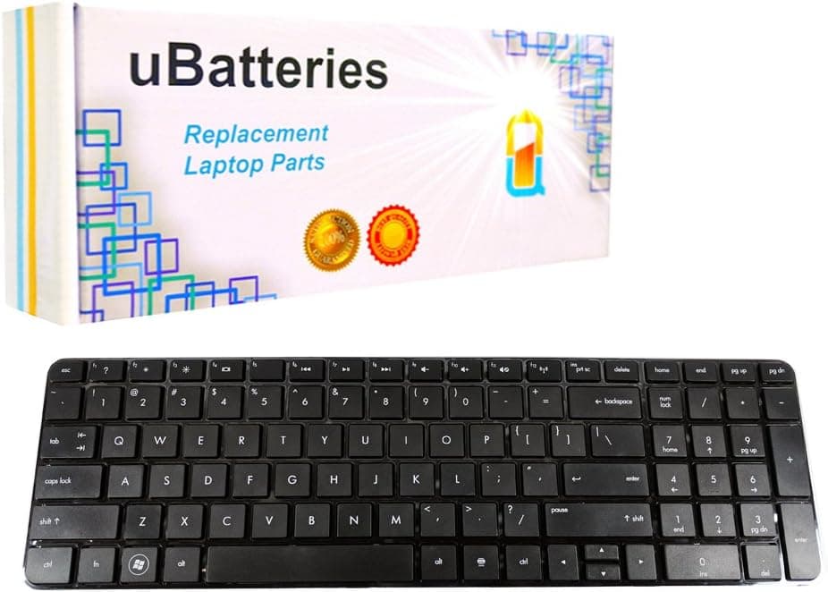 UBatteries Compatible Laptop Keyboard Replacement for HP Pavilion DV7 DV7-6000 DV7-6cxx DV7T Fits HP Part# 639396-001 634016-001 664264-001 661001-001 664264-B31 - Black