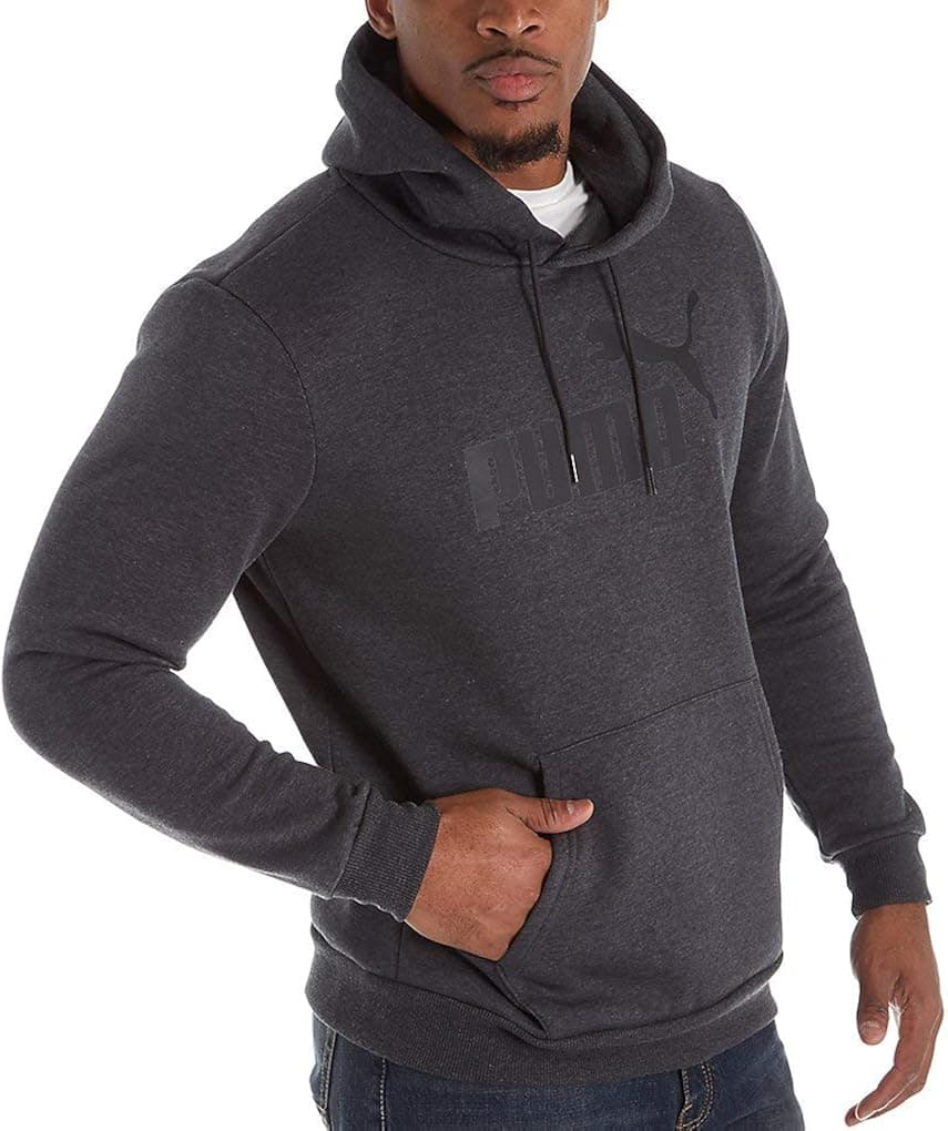 Puma Men's Essential + Fleece Hoodie, Dark Gray Heather, M
