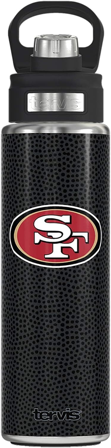 Tervis NFL San Francisco 49ers Triple Walled Insulated Tumbler, 1 Count (Pack of 1), Black Leather
