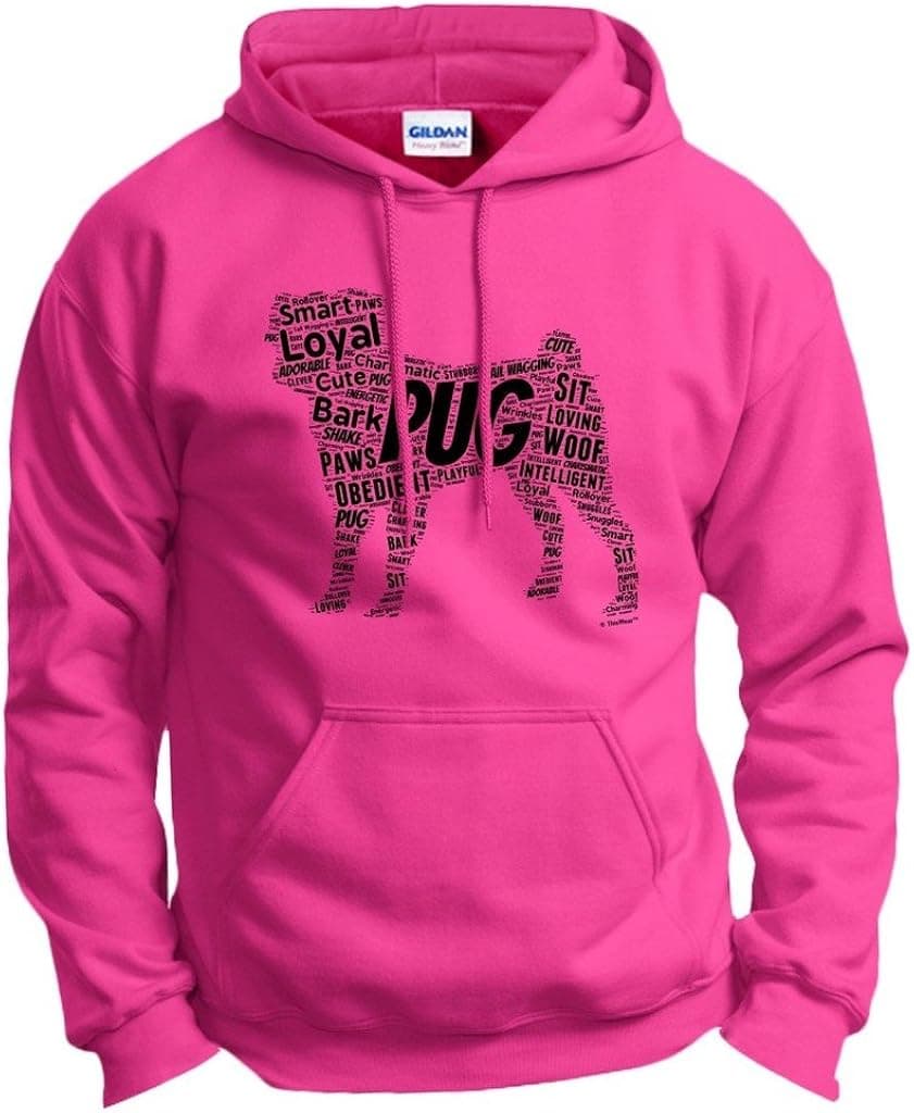 Pug Word Art Dog Puppy Owner Gift Hoodie Sweatshirt