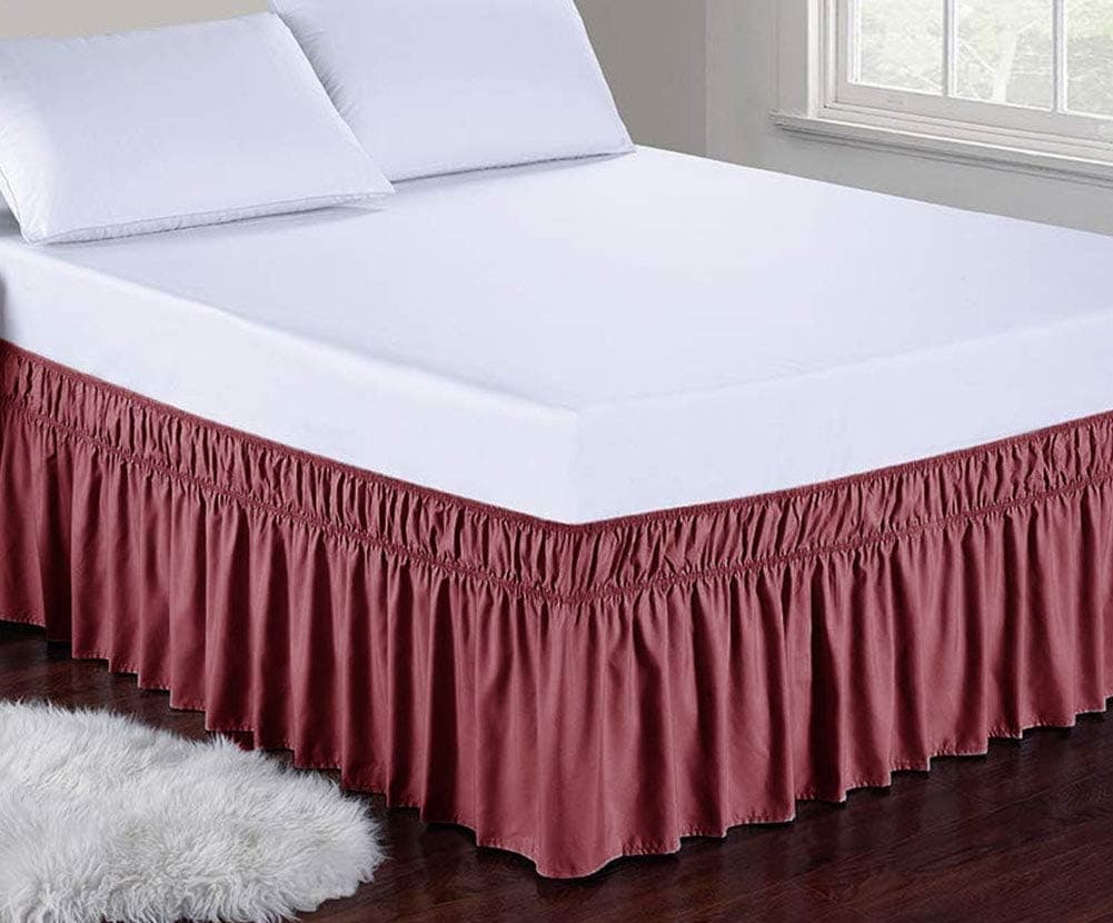 Obytex Wrap Around Bed Skirts Fashional Elastic Dust Ruffle Silky Soft & Wrinkle Free Classic Stylish Look in Your Bedroom
