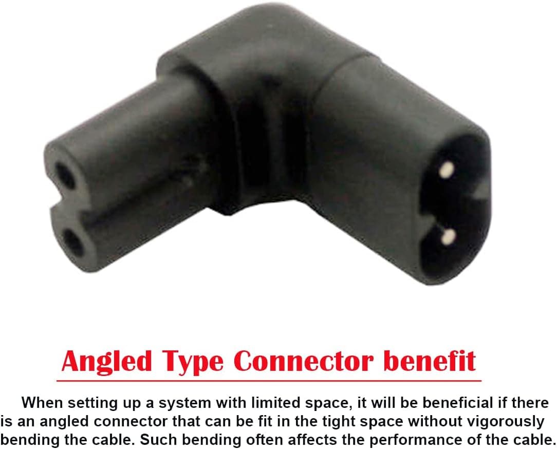 CY C7 to C8 90 Degree UP Down Angled IEC320 Male Female Extension Connector AC Power Adapter