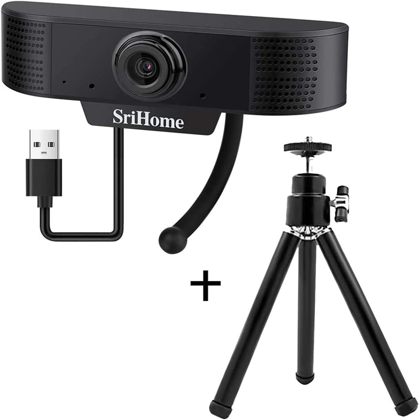 Aguoxing 1080P Webcam with Tripod, USB 2.0 Video Recorder with Mic Microphone Desktop Camera for Streaming Video Calling Recording Conferencing, Support for Windows XP, Win7,8, 10