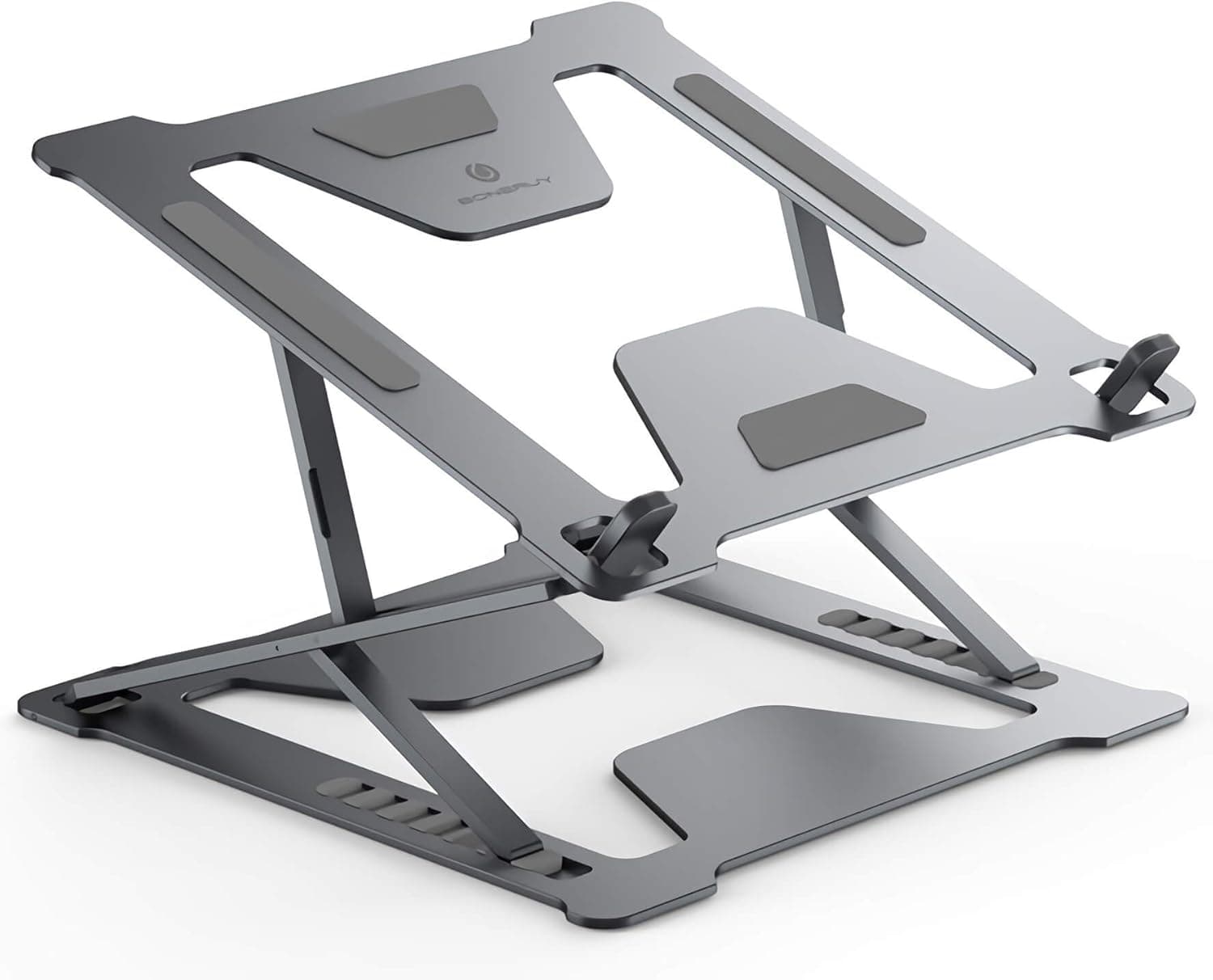 Adjustable Laptop Stand for Desk, Portable Foldable Laptop Riser with Heat-Vent to Elevate Laptop, Duty Laptop Holder for MacBook Pro Air, Dell, Lenovo More 11-17.3” Laptops (Black)