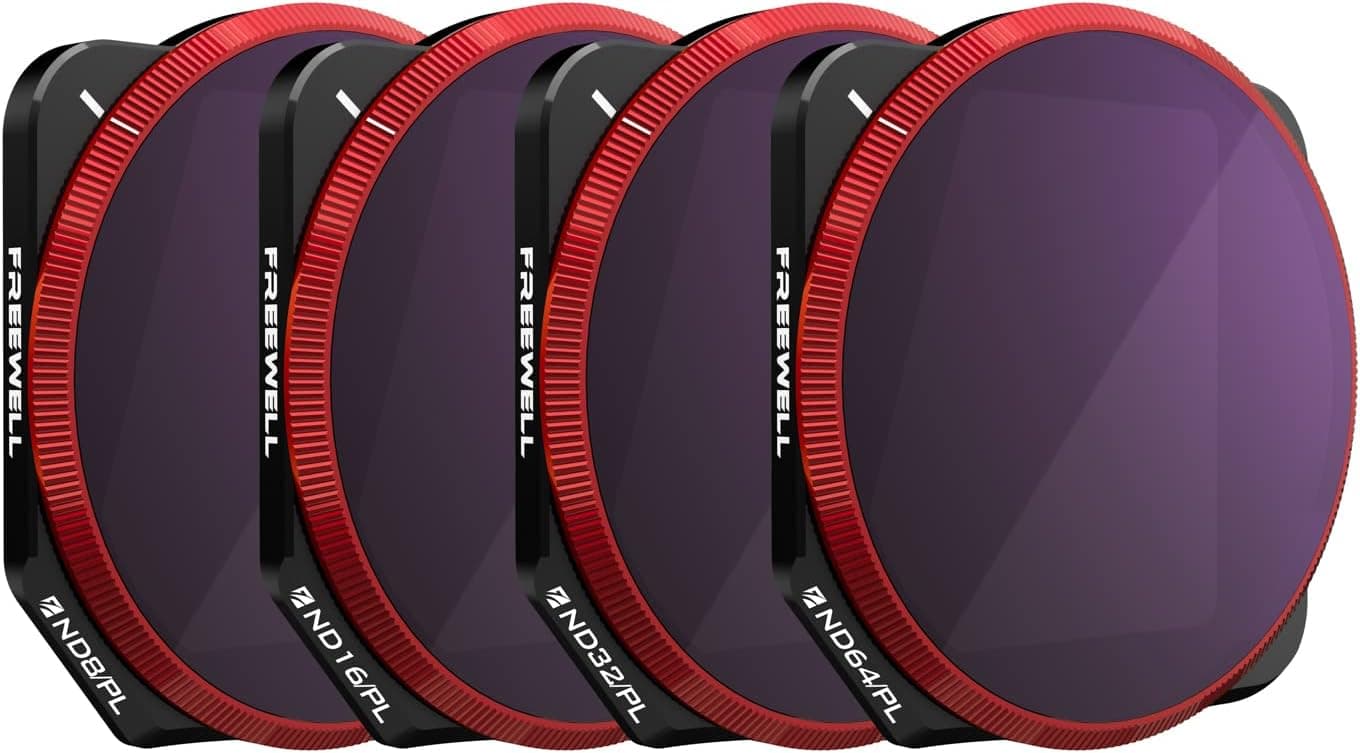 Freewell Bright Day - 4k Series - 4Pack ND8/PL, ND16/PL, ND32/PL, ND64/PL Filters Compatible with Mavic 3/Mavic 3 Cine/Mavic 3E(NOT Compatible with Mavic 3 Classic)