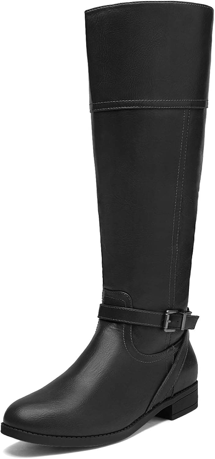 TOETOS Women's Circo Black Knee High Riding Boots Size 7.5 B(M) US