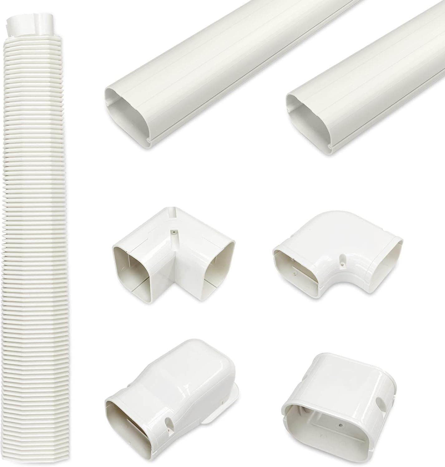 LILIJIA 3" 8Ft Decorative PVC Line Set Cover Kit for Mini Split Air Conditioners and Heat Pumps