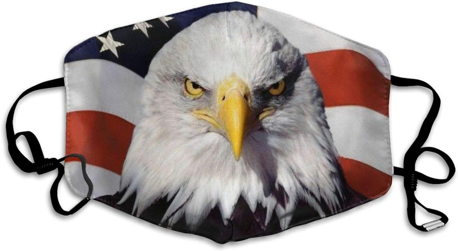 Mouth C-over American Flag Patriotic Bald Eagle USA Stars and Stripes Anti Dust Washable Reusable Breathable Windproof Face Bandanna