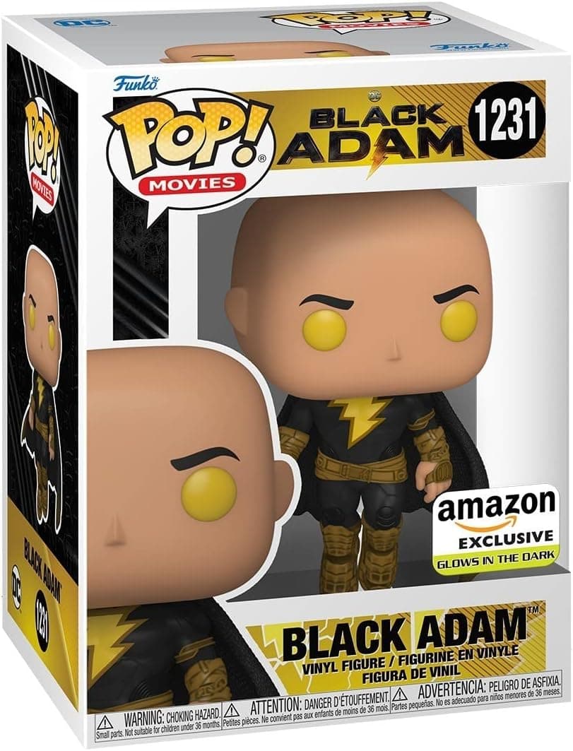 Funko Pop! Movies: Black Adam - Black Adam Flying with Cape (Glow), Amazon Exclusive, Multicolor, 65031