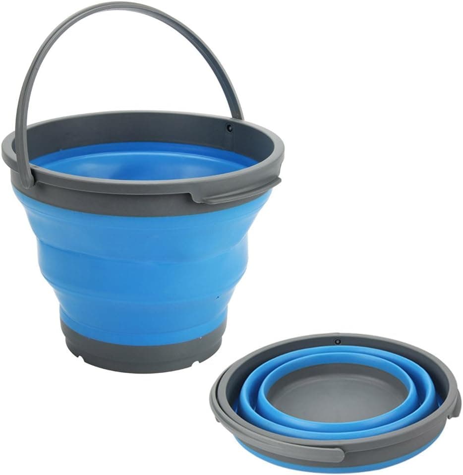 Outreo Collapsible Foldable Bucket Durable Food Grade Silicone Material for Car, Camping, Beach, Fishing, BBQ, BPA Free