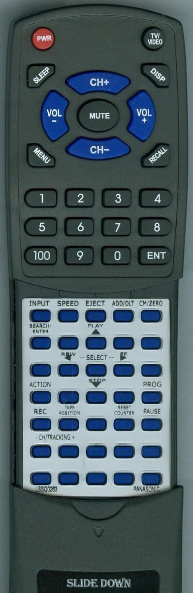 Replacement Remote Control for PANASONIC LSSQ02631, PVV4022A, RC1123607, LSSQ02632
