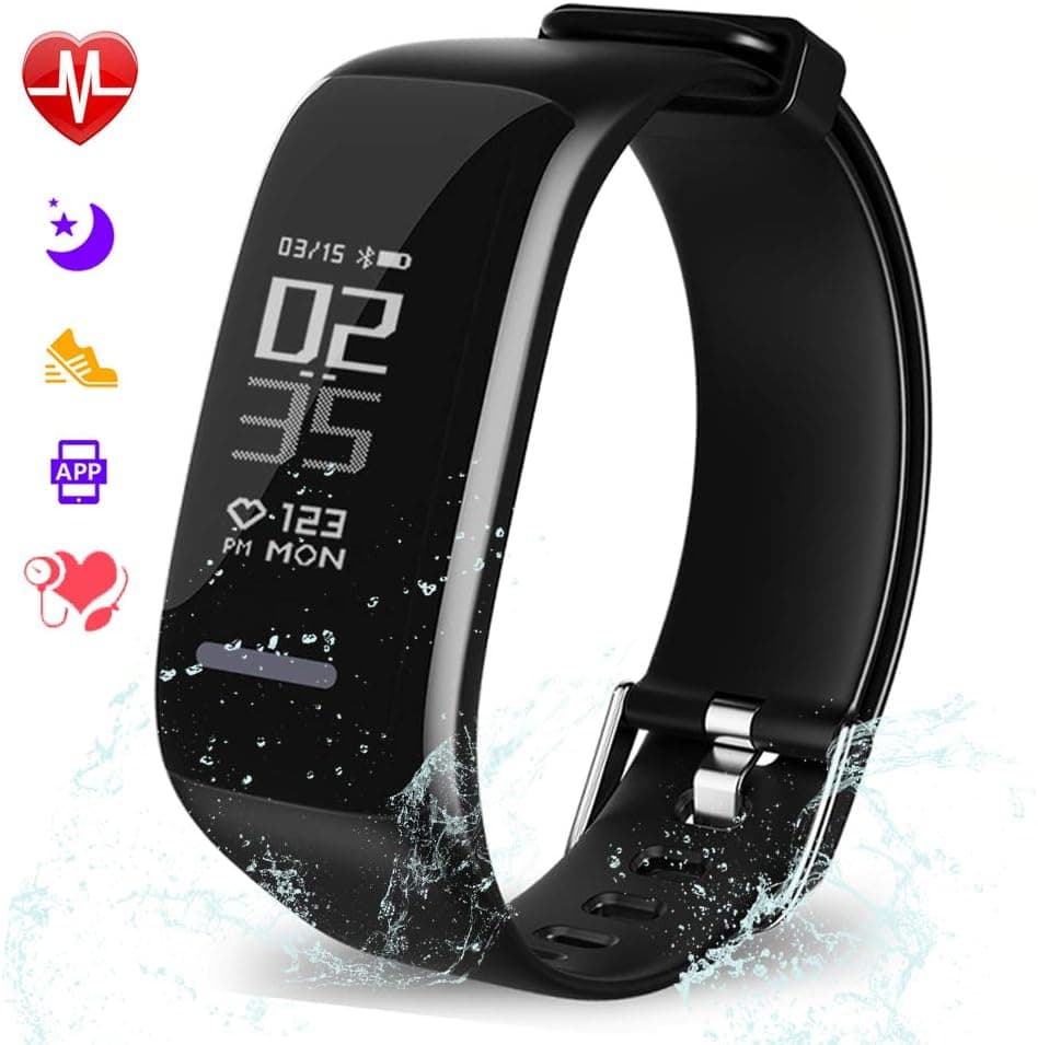 Beitong Fitness Tracker HR, Activity Tracker Watch with Heart Rate Monitor, Waterproof Smart Fitness Band with Step Counter, Calorie Counter, Pedometer Watch for Kids Women and Men