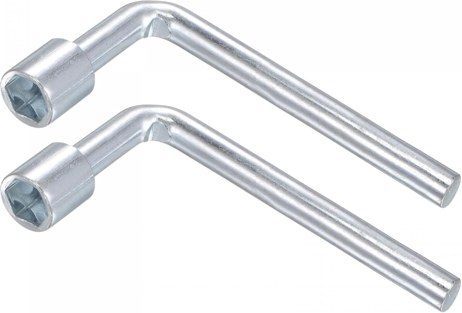 uxcell 10mm Metric L Shaped Angled Open Hex 6 Point Socket Wrench, Single Ended 2 Pcs